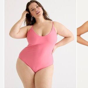 NWT J Crew BLACK scoop neck one piece swimsuit